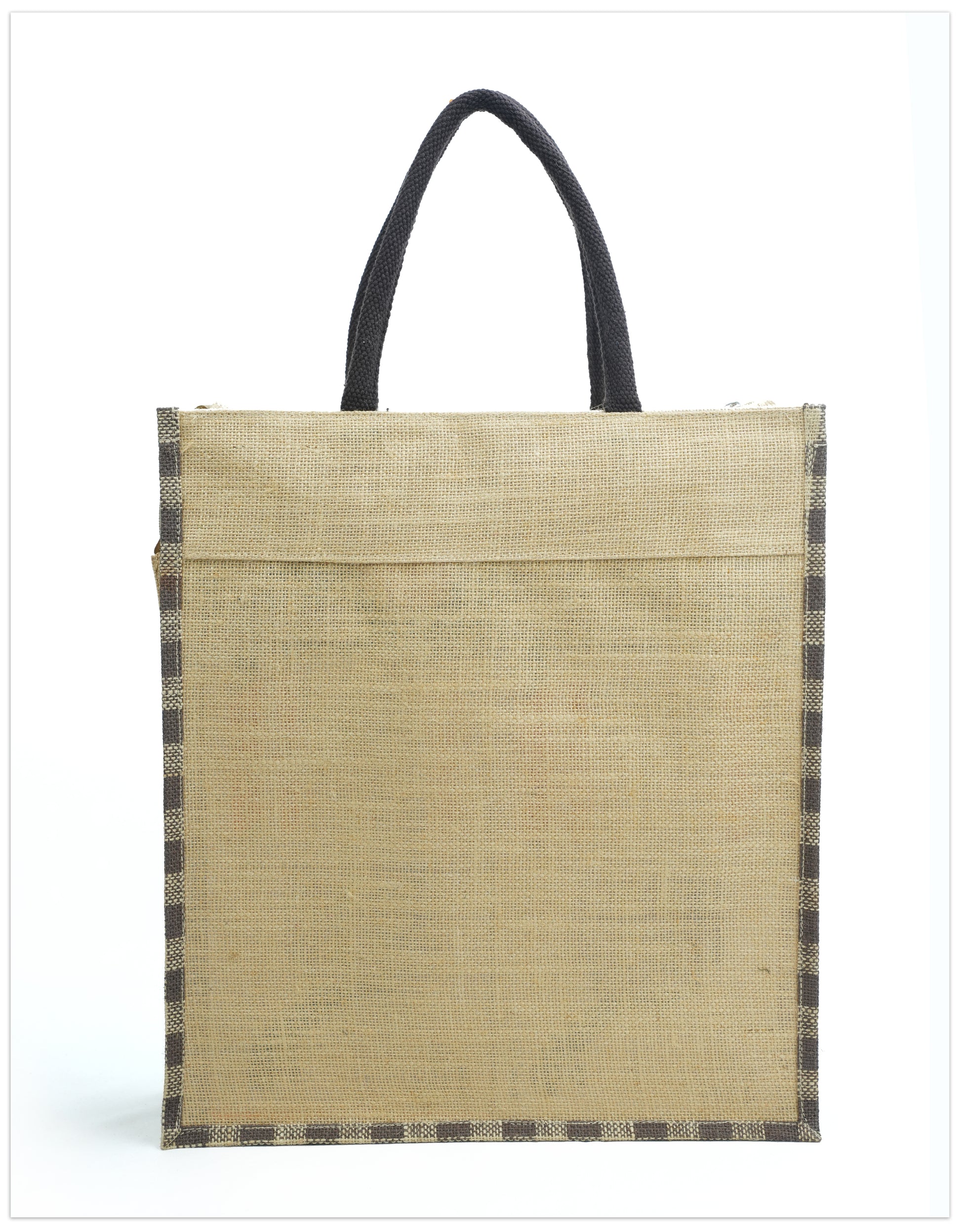 Dual-Tone Jute Tote - 001
