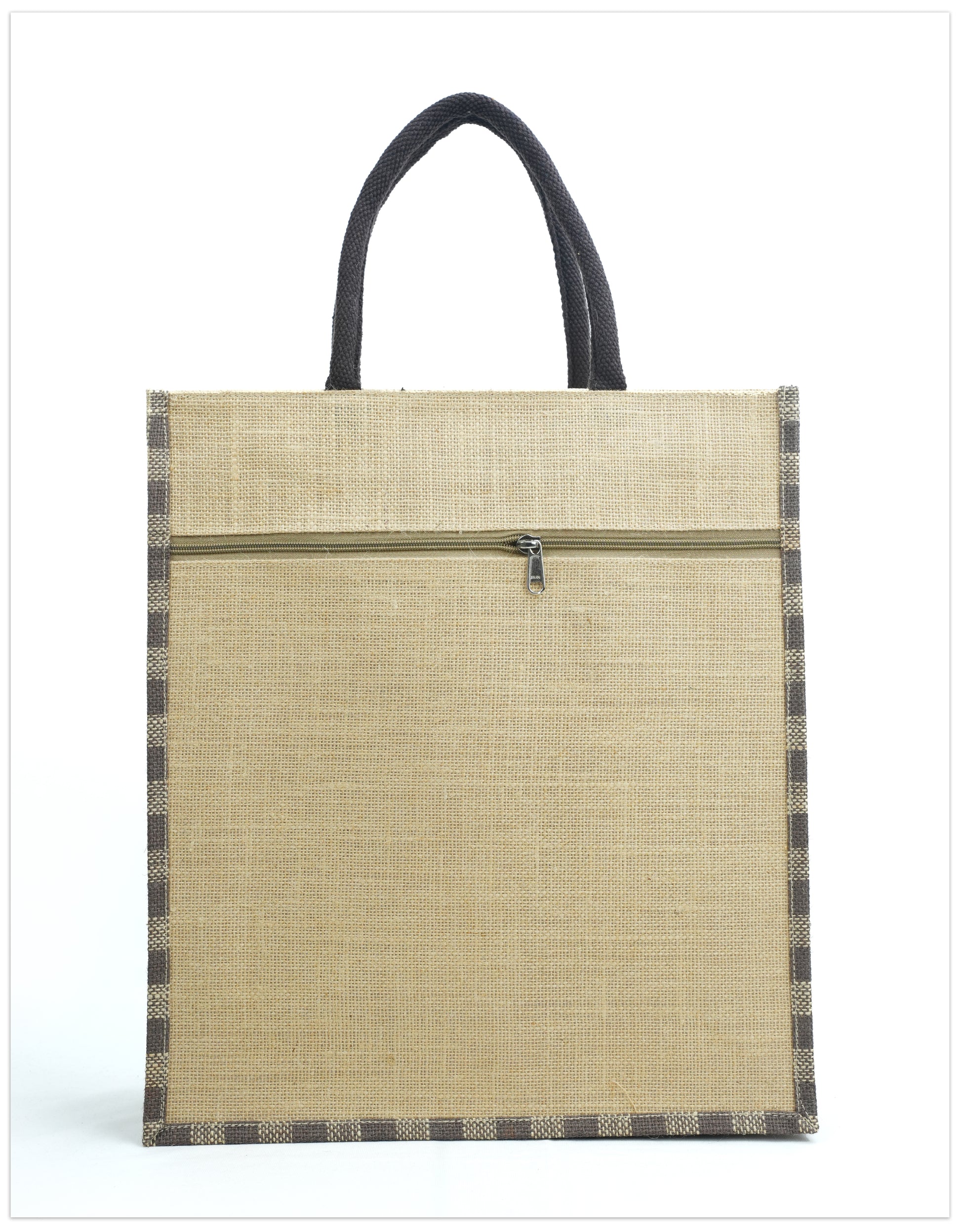 Dual-Tone Jute Tote - 001