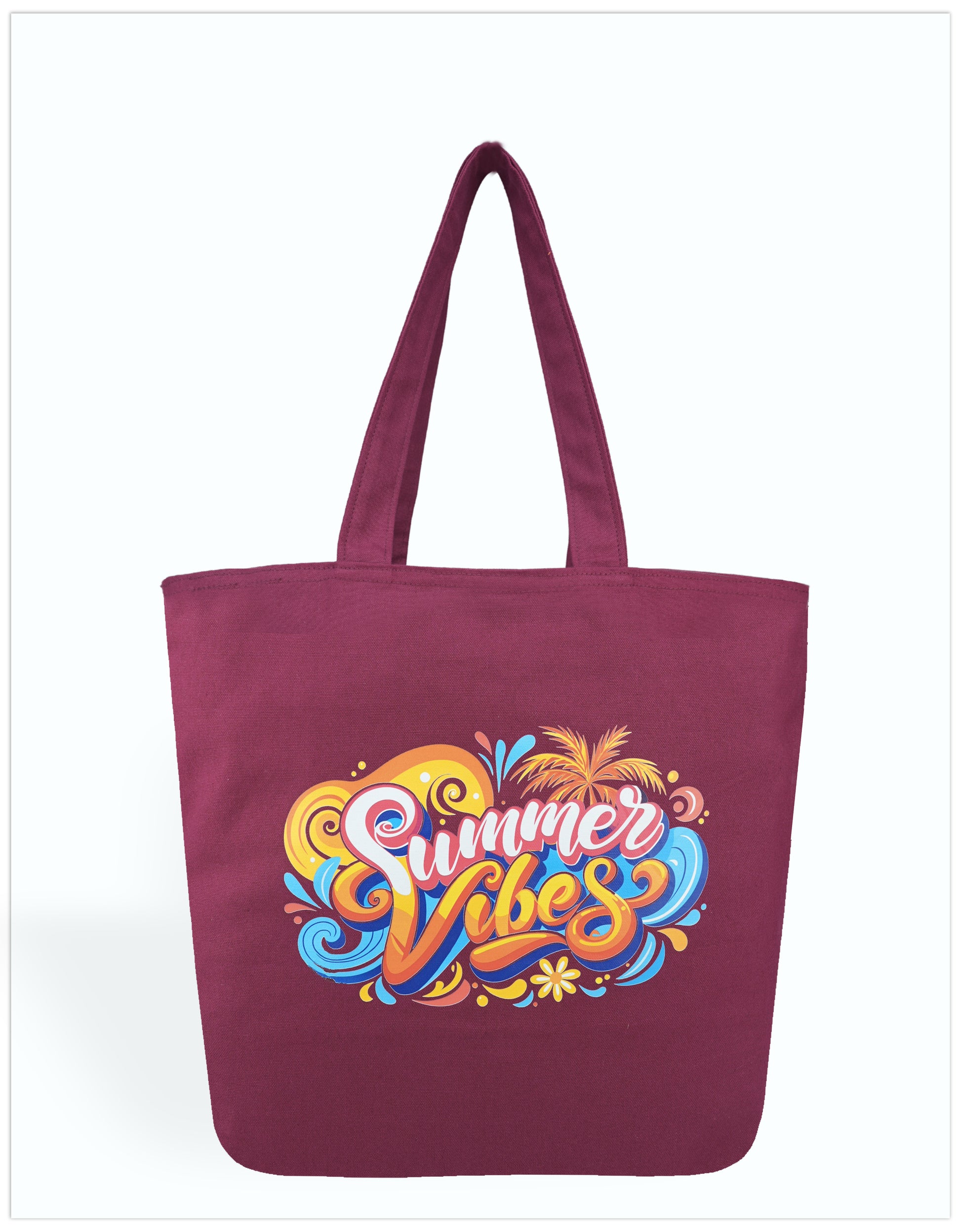 Summer Vibes Evergreen Canvas Tote Bags