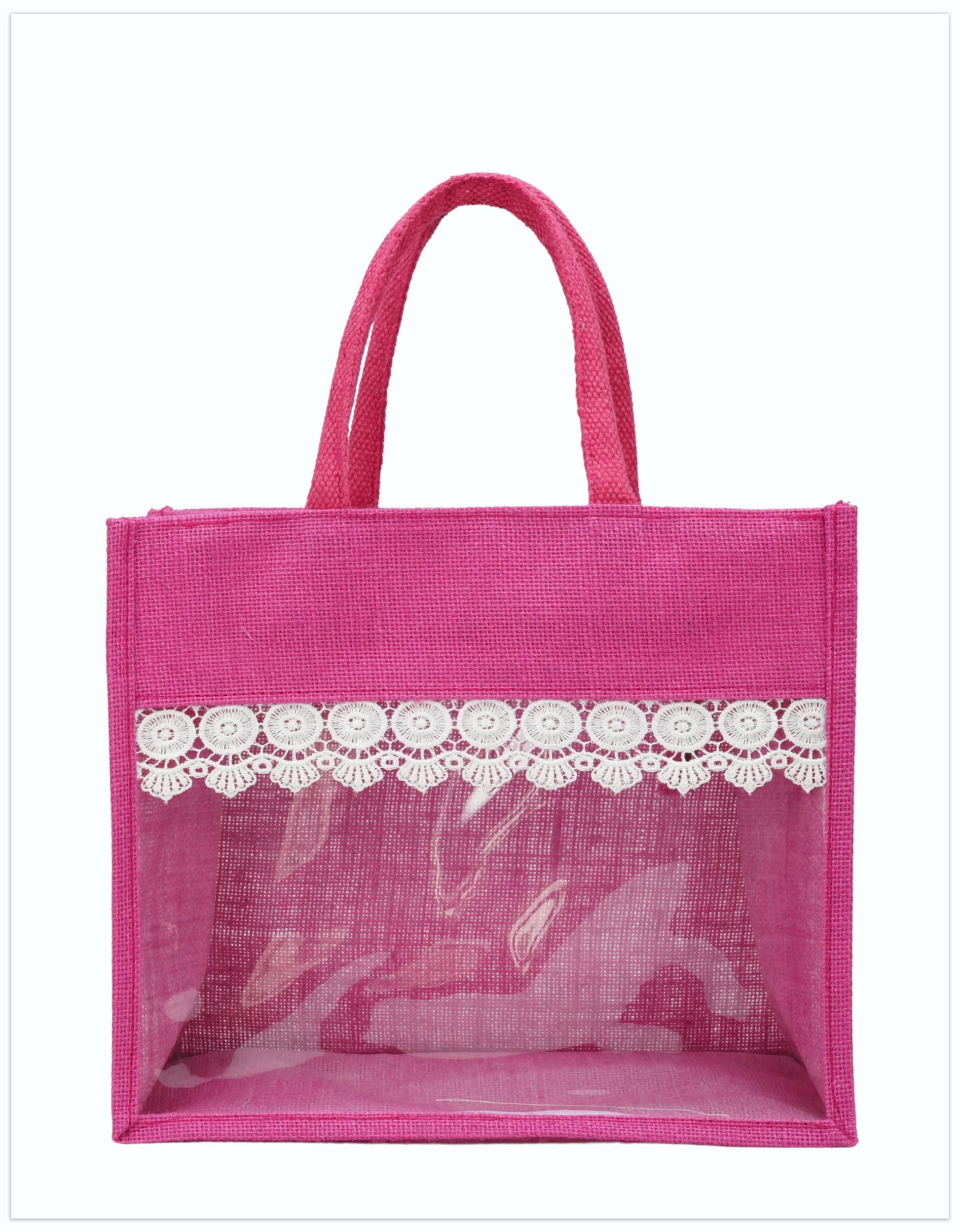 Jute Gift Bag with Lace
