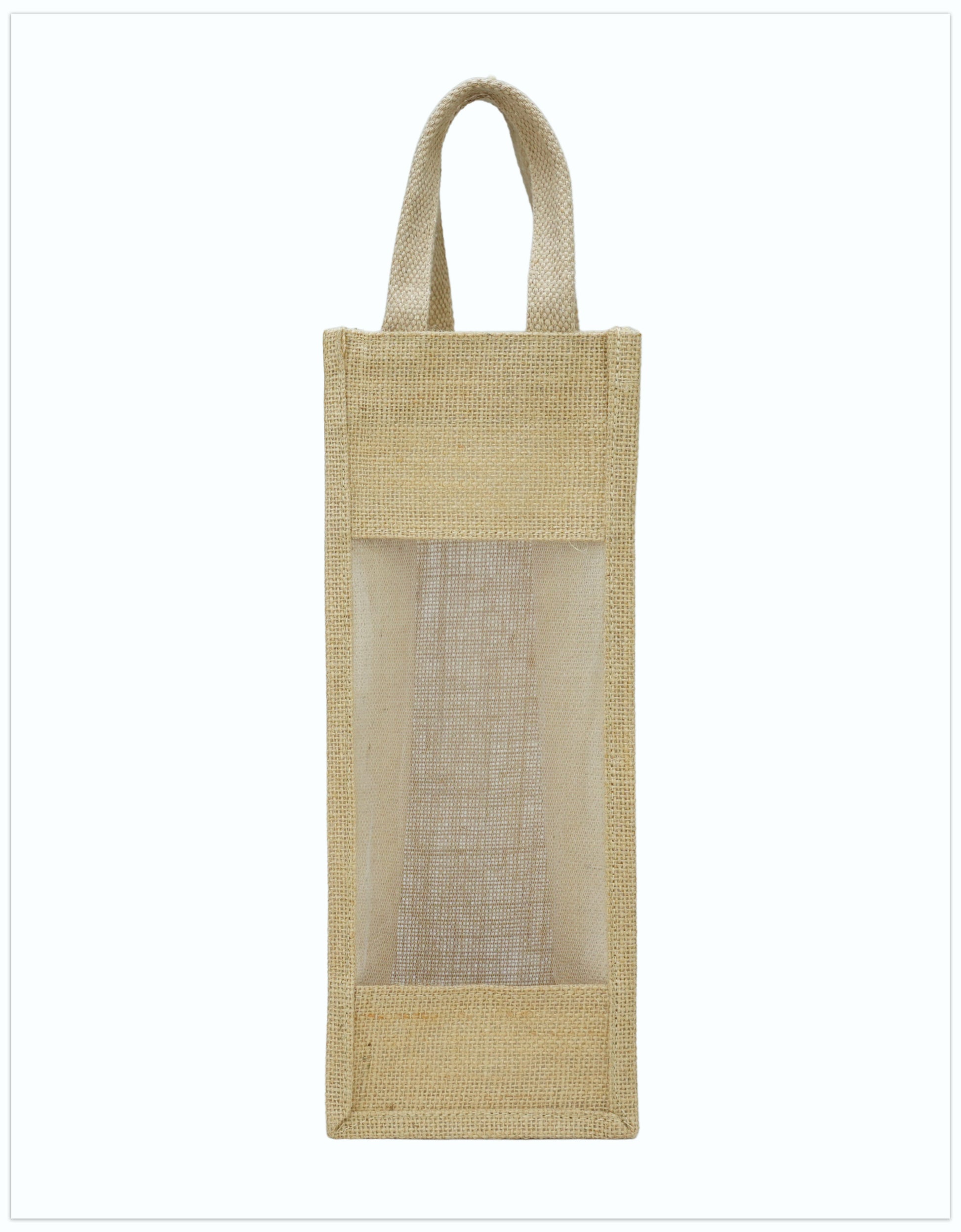 Jute Bottle Bag with Window