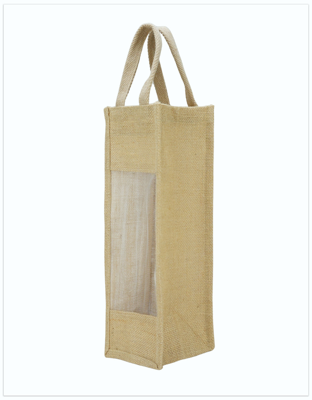 Jute Bottle Bag with Window