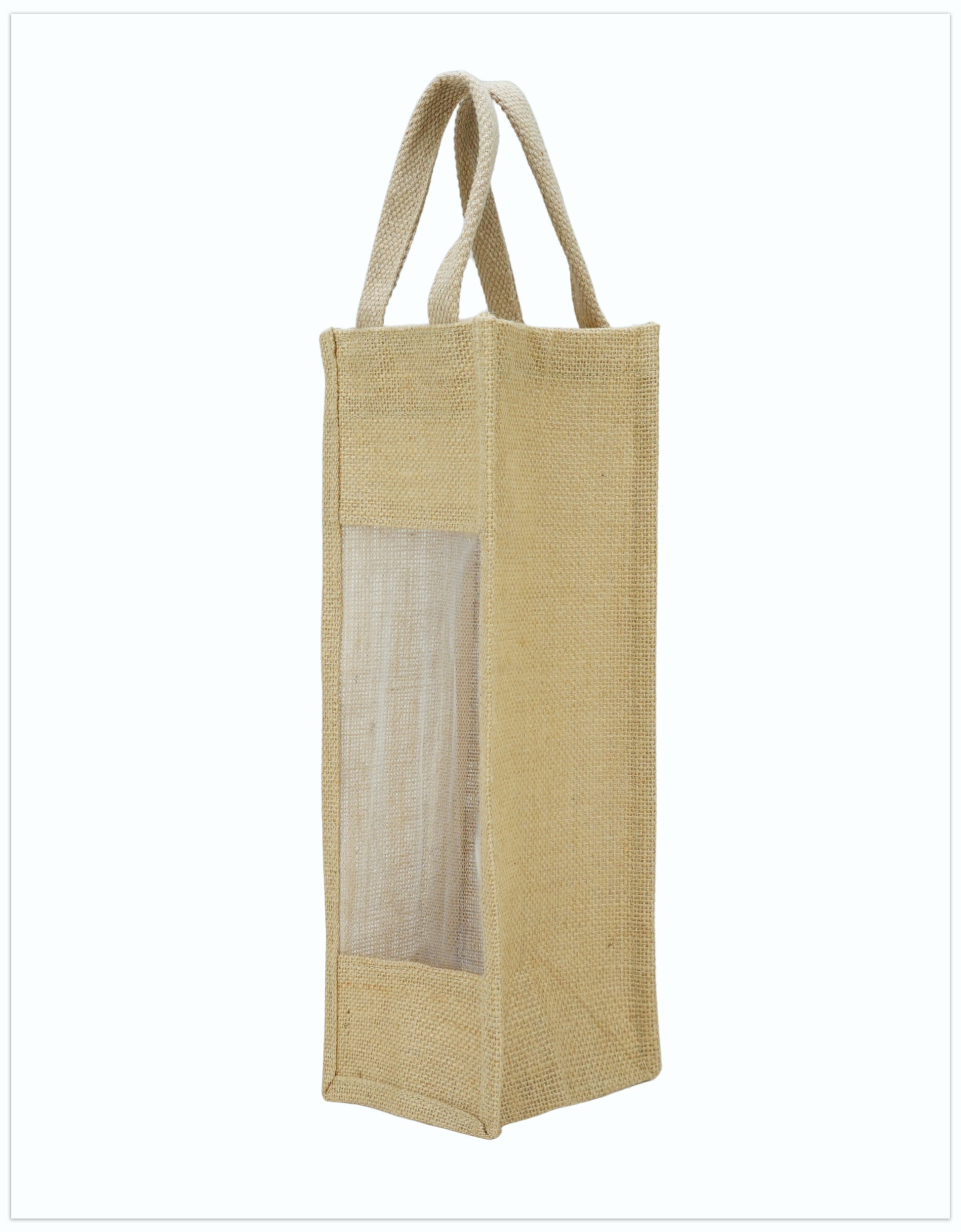 Jute Bottle Bag with Window