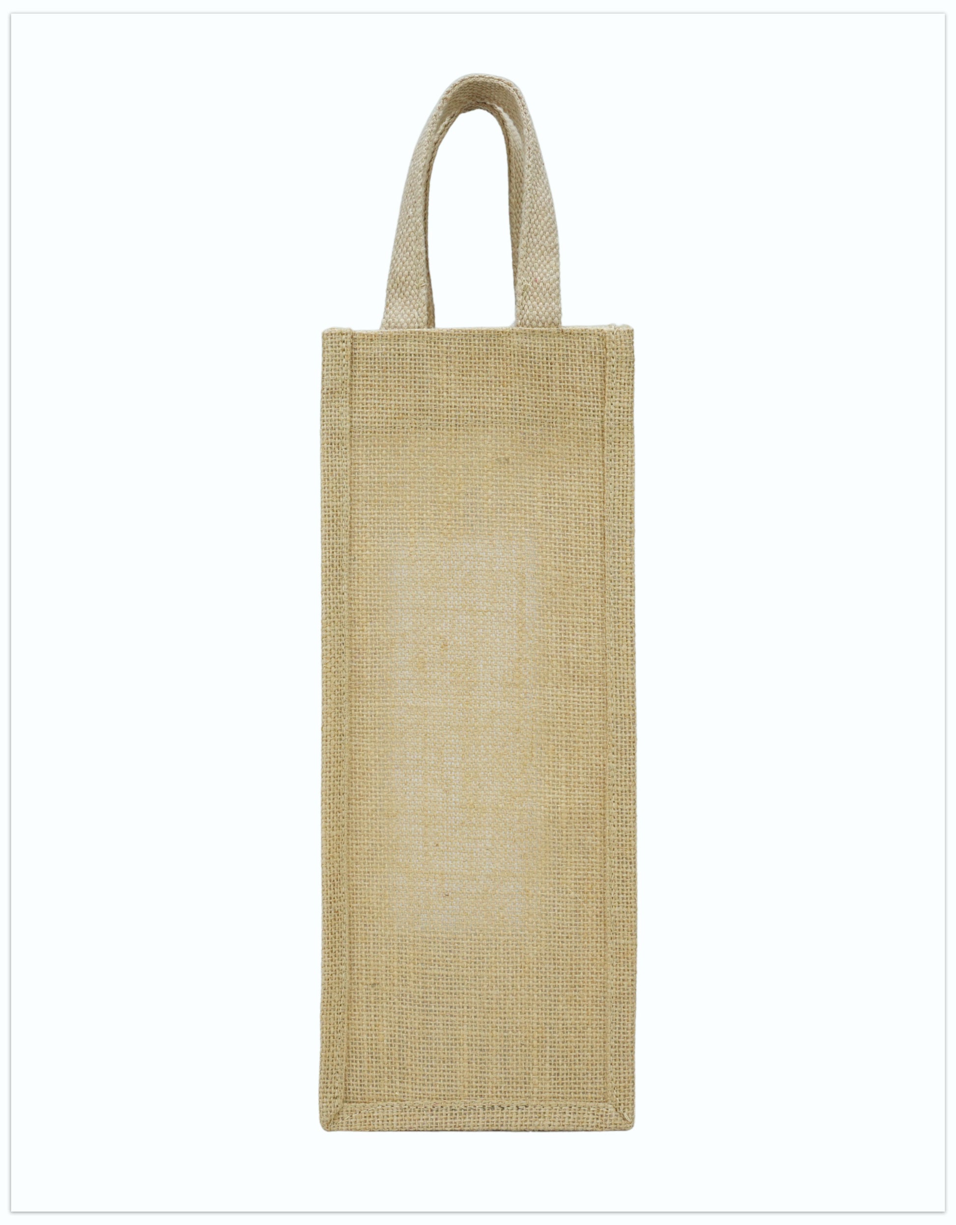 Printed Jute Bottle Bag with Window