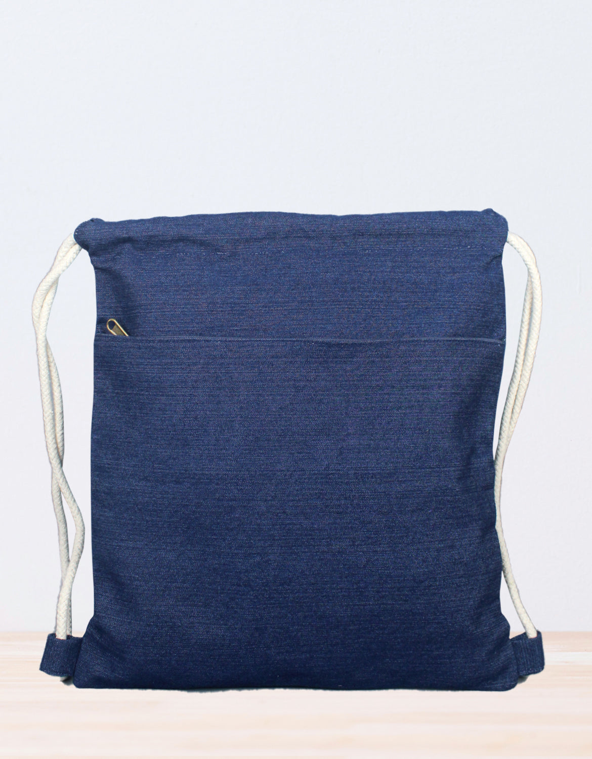 Denim Drawstring Bag