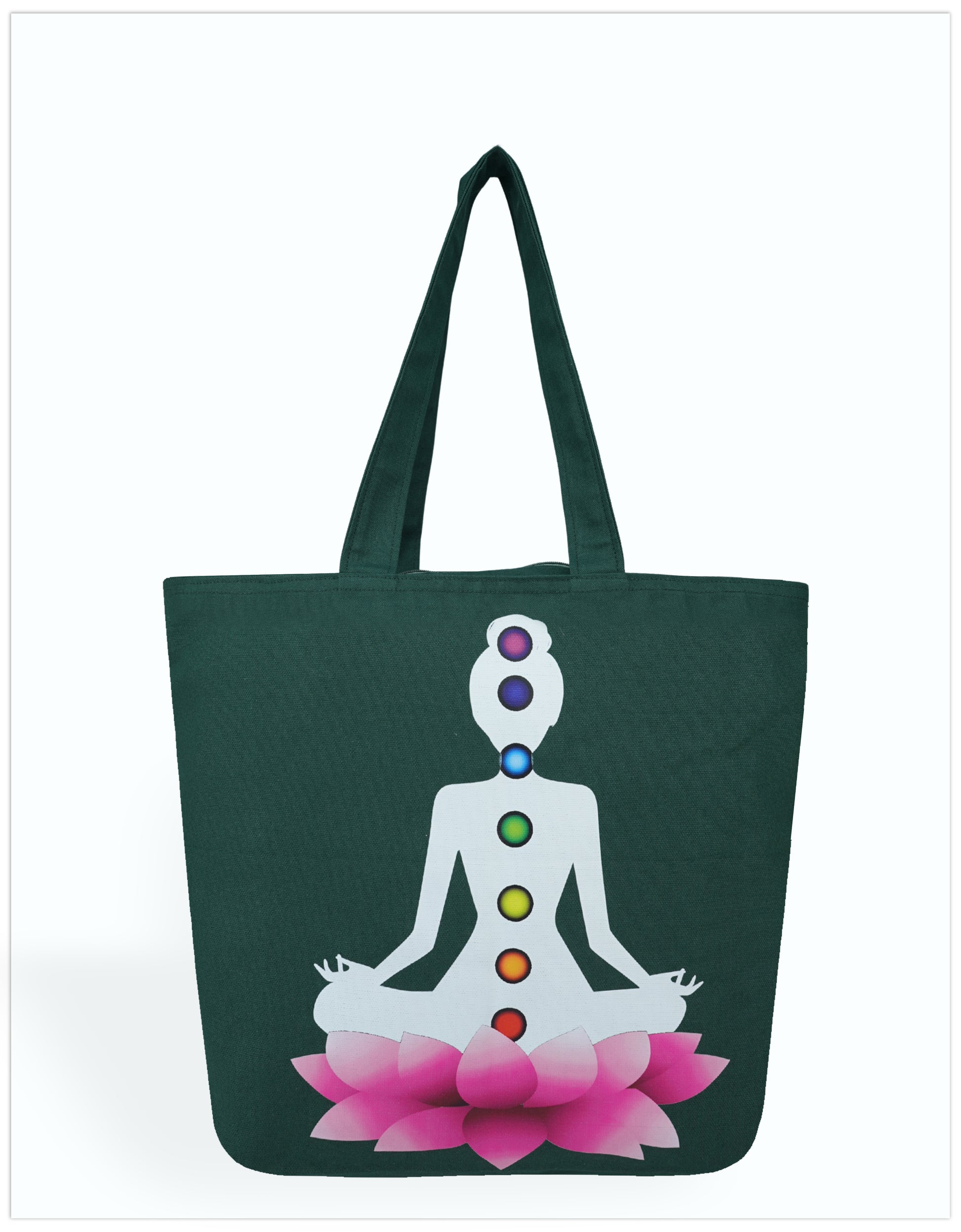 Chakra Bloom Canvas Tote Bags