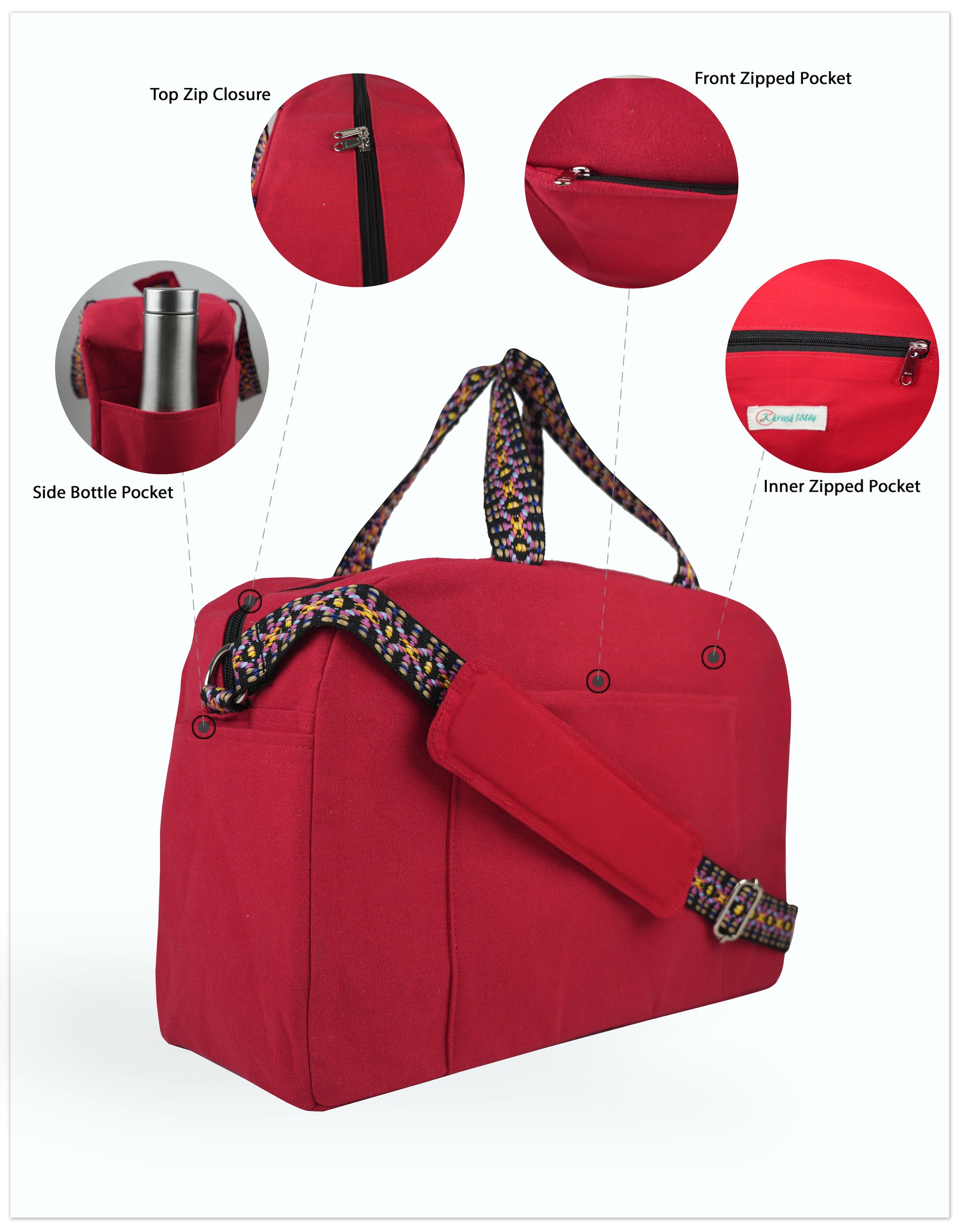 Crimson Burst Duffle Bag