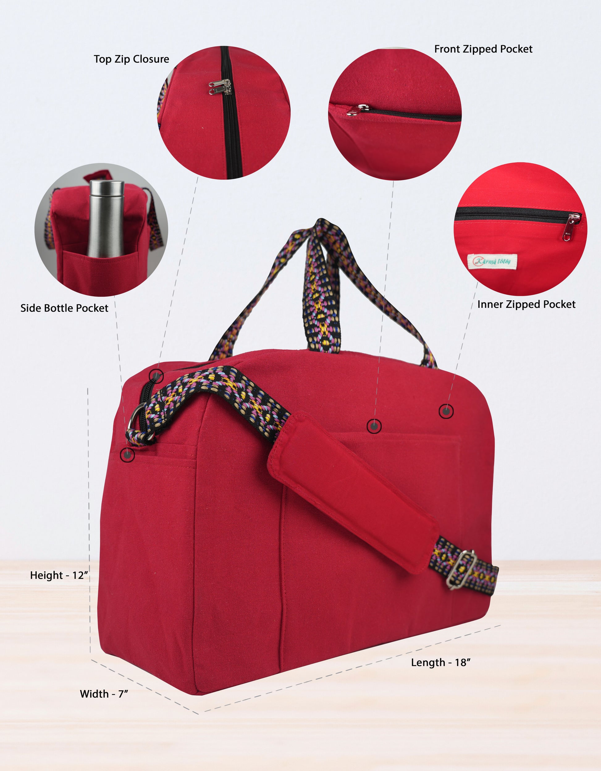 Crimson Burst Duffle Bag