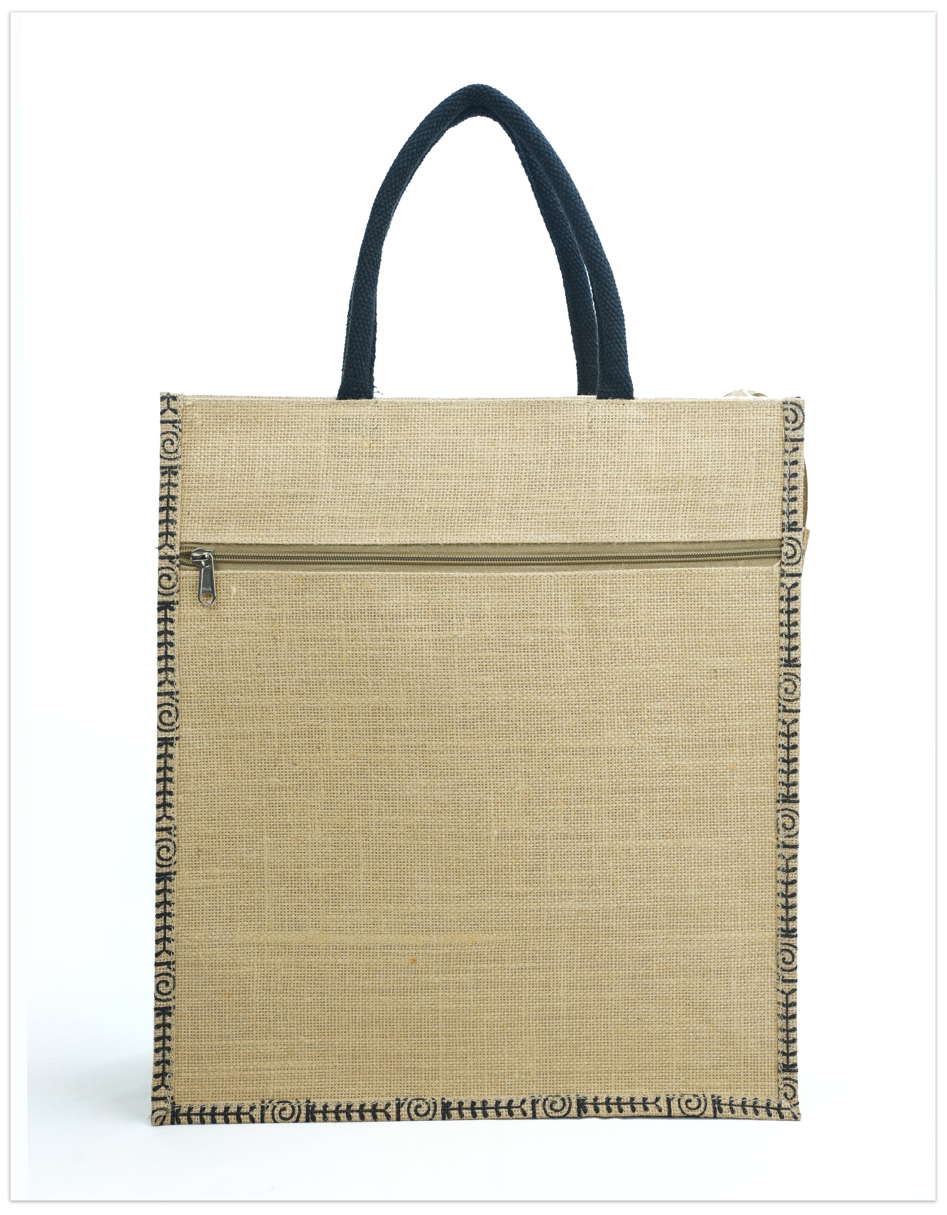 Dual-Tone Jute Tote - 002