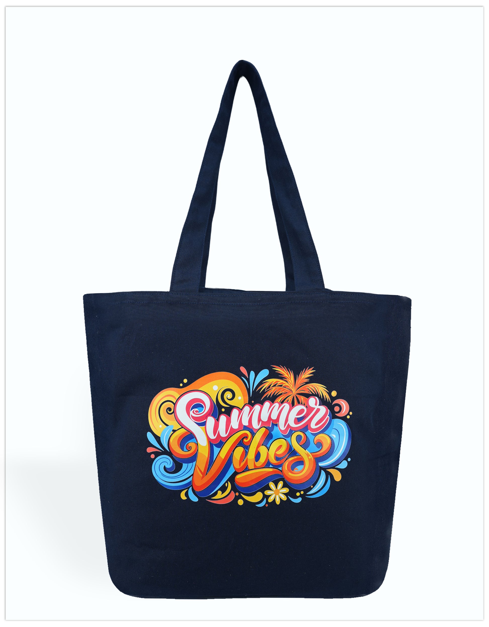 Summer Vibes Evergreen Canvas Tote Bags