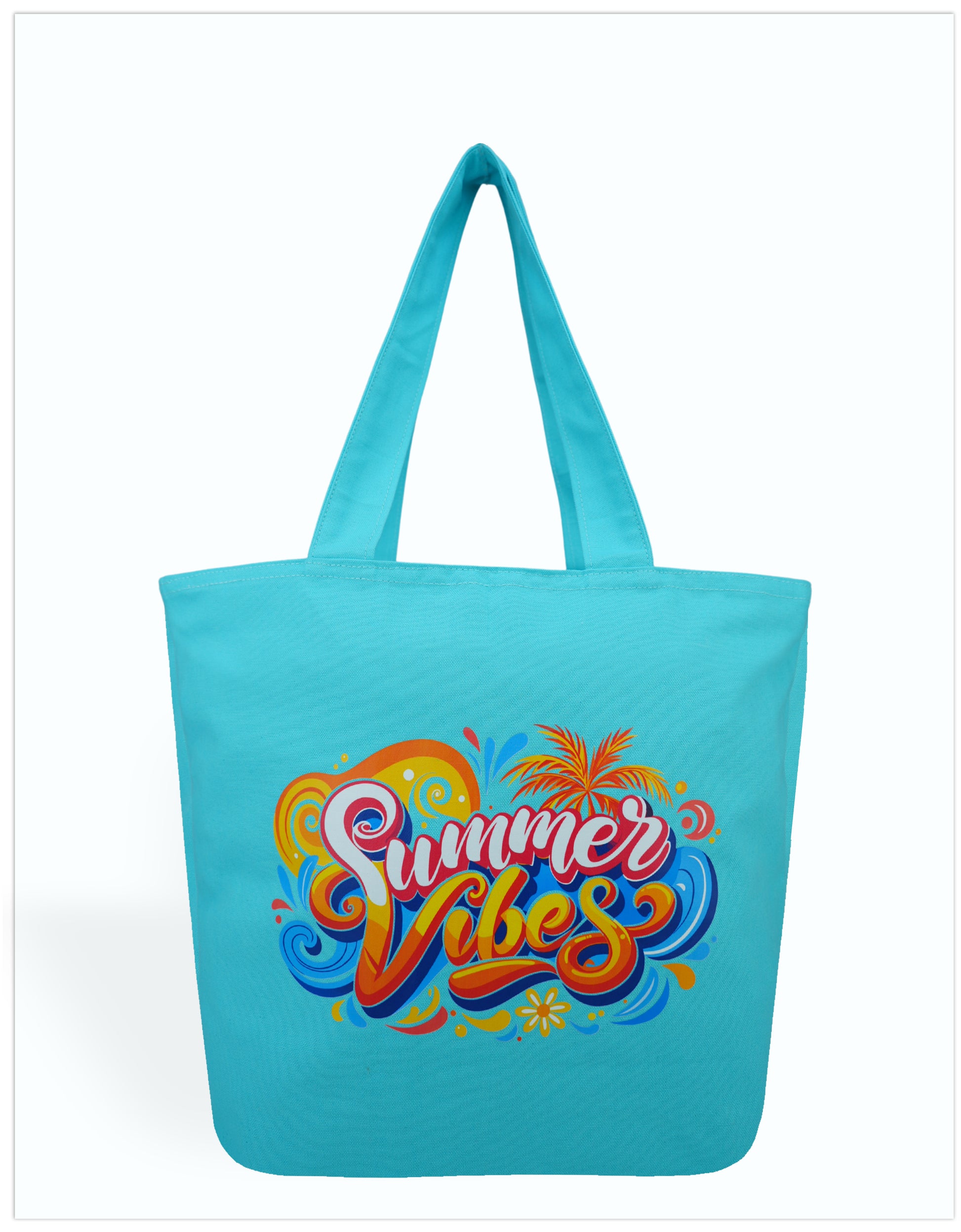 Summer Vibes Evergreen Canvas Tote Bags