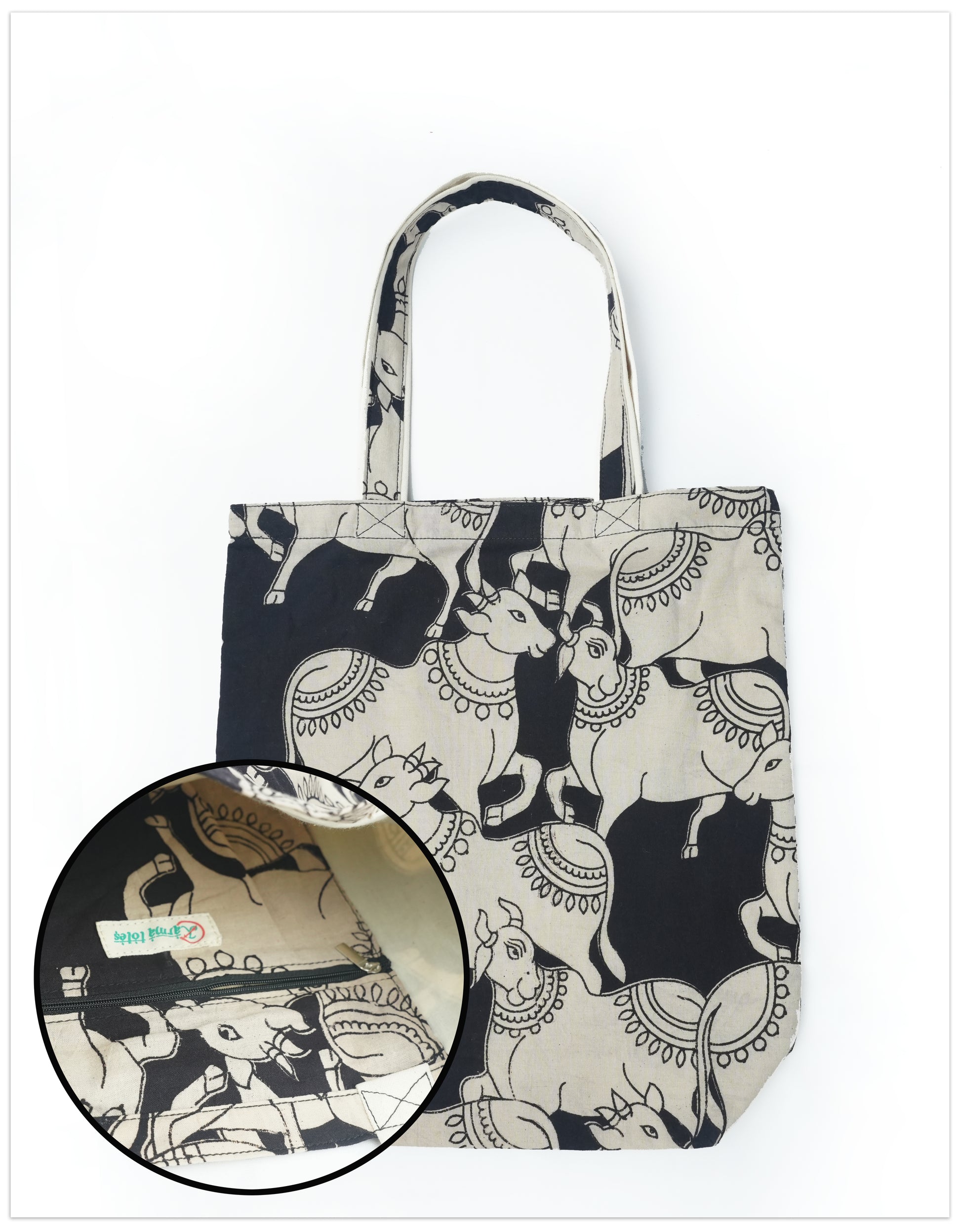 Kalamkari Cows- Black
