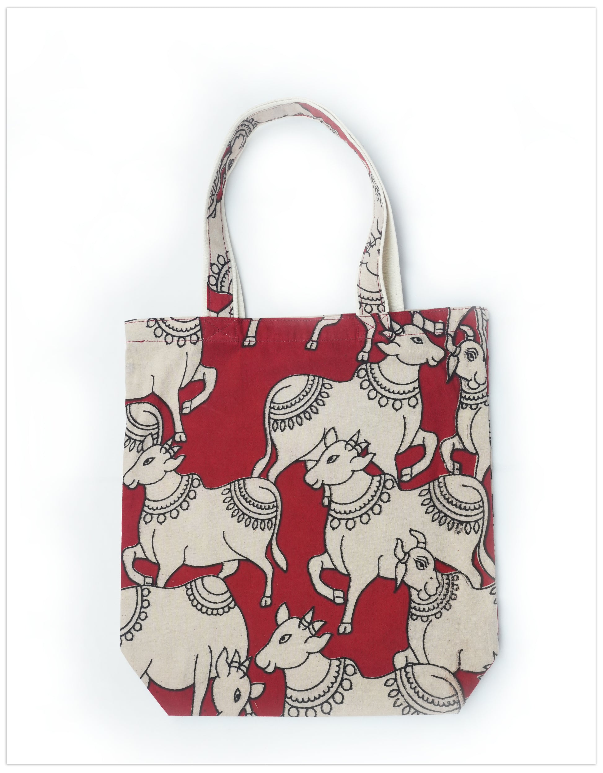 Kalamkari Cows- Maroon